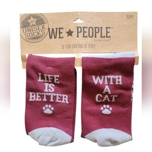 Cat Socks - Maroon / gray unisex